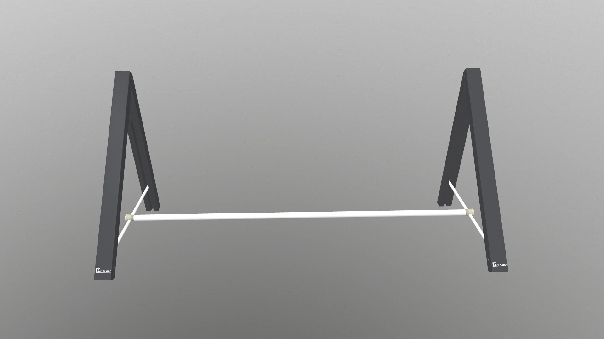 Hanger metal frame with pole 3D Model .c4d .max .obj .3ds .fbx .stl .blend