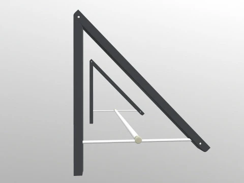 Hanger metal frame with pole 3D Model