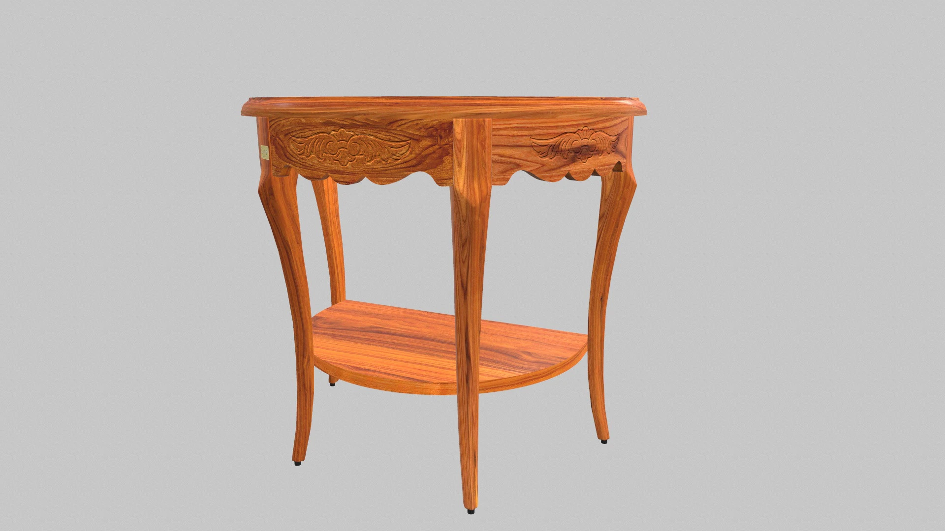 Flower Carved Corner Foyer Table 3D Model .c4d .max .obj .3ds .fbx .stl .blend 