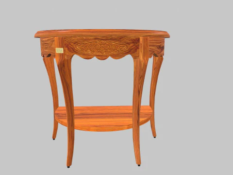Flower Carved Corner Foyer Table 3D Model