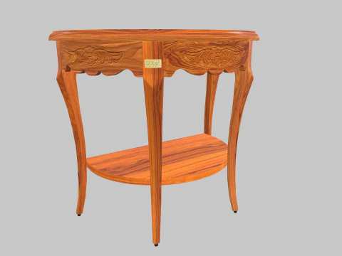 Flower Carved Corner Foyer Table 3D Model