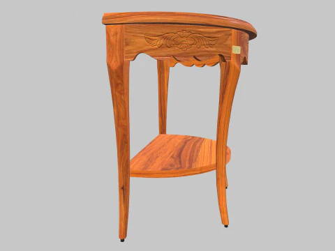 Flower Carved Corner Foyer Table 3D Model