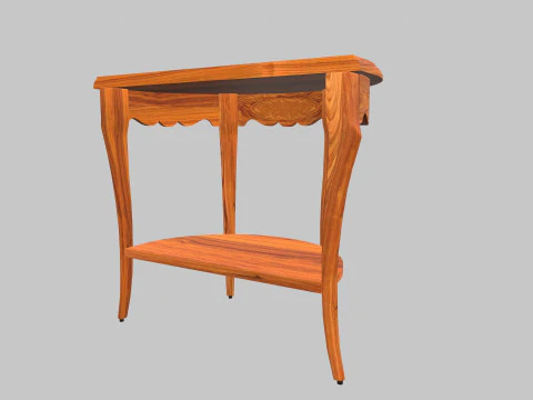 Flower Carved Corner Foyer Table 3D Model