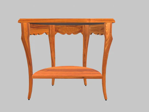Flower Carved Corner Foyer Table 3D Model