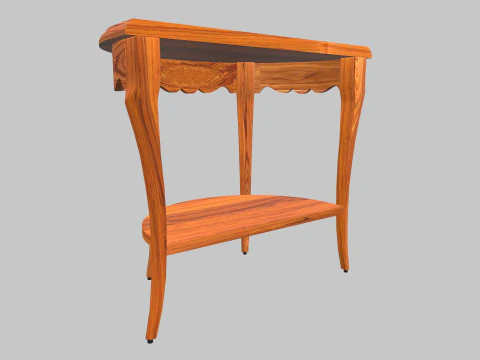 Flower Carved Corner Foyer Table 3D Model