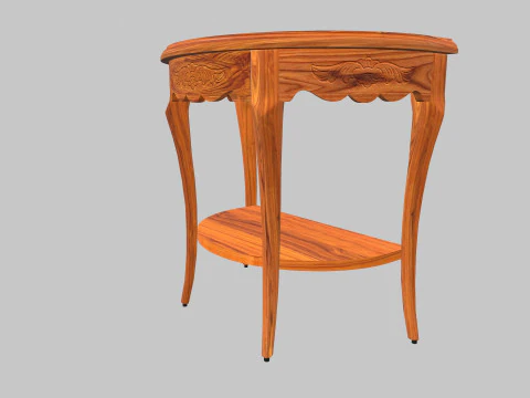 Flower Carved Corner Foyer Table 3D Model