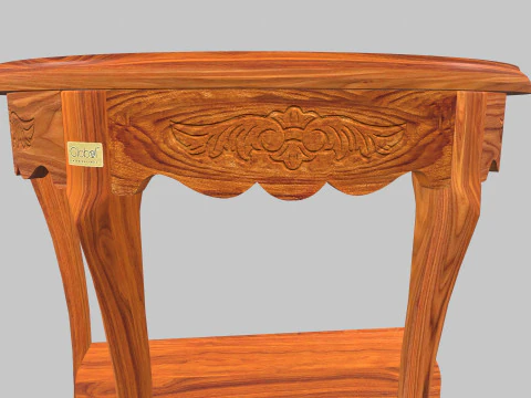 Flower Carved Corner Foyer Table 3D Model