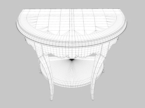 Flower Carved Corner Foyer Table 3D Model