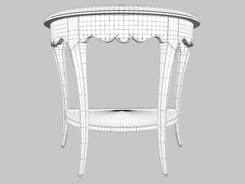 Flower Carved Corner Foyer Table 3D Model