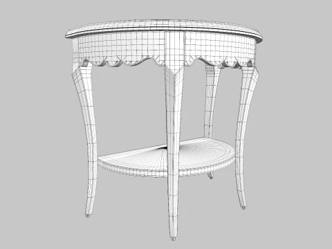 Flower Carved Corner Foyer Table 3D Model