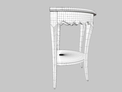 Flower Carved Corner Foyer Table 3D Model