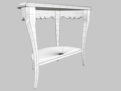 Flower Carved Corner Foyer Table 3D Model