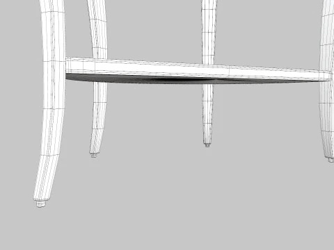 Flower Carved Corner Foyer Table 3D Model