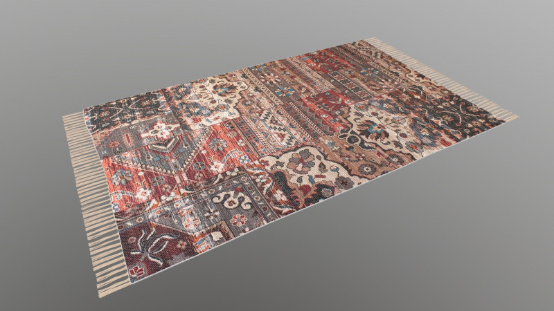 Multicolor Cotton Carpet 3D Model .c4d .max .obj .3ds .fbx .stl .blend