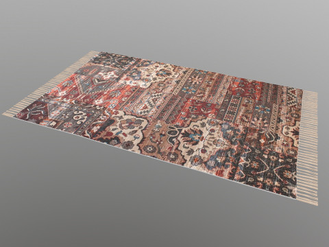 Multicolor Cotton Carpet 3D Model