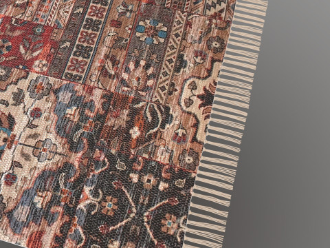 Multicolor Cotton Carpet 3D Model