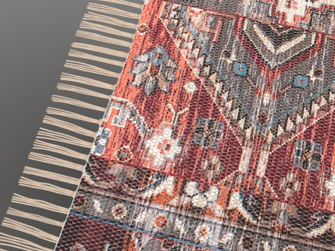 Multicolor Cotton Carpet 3D Model