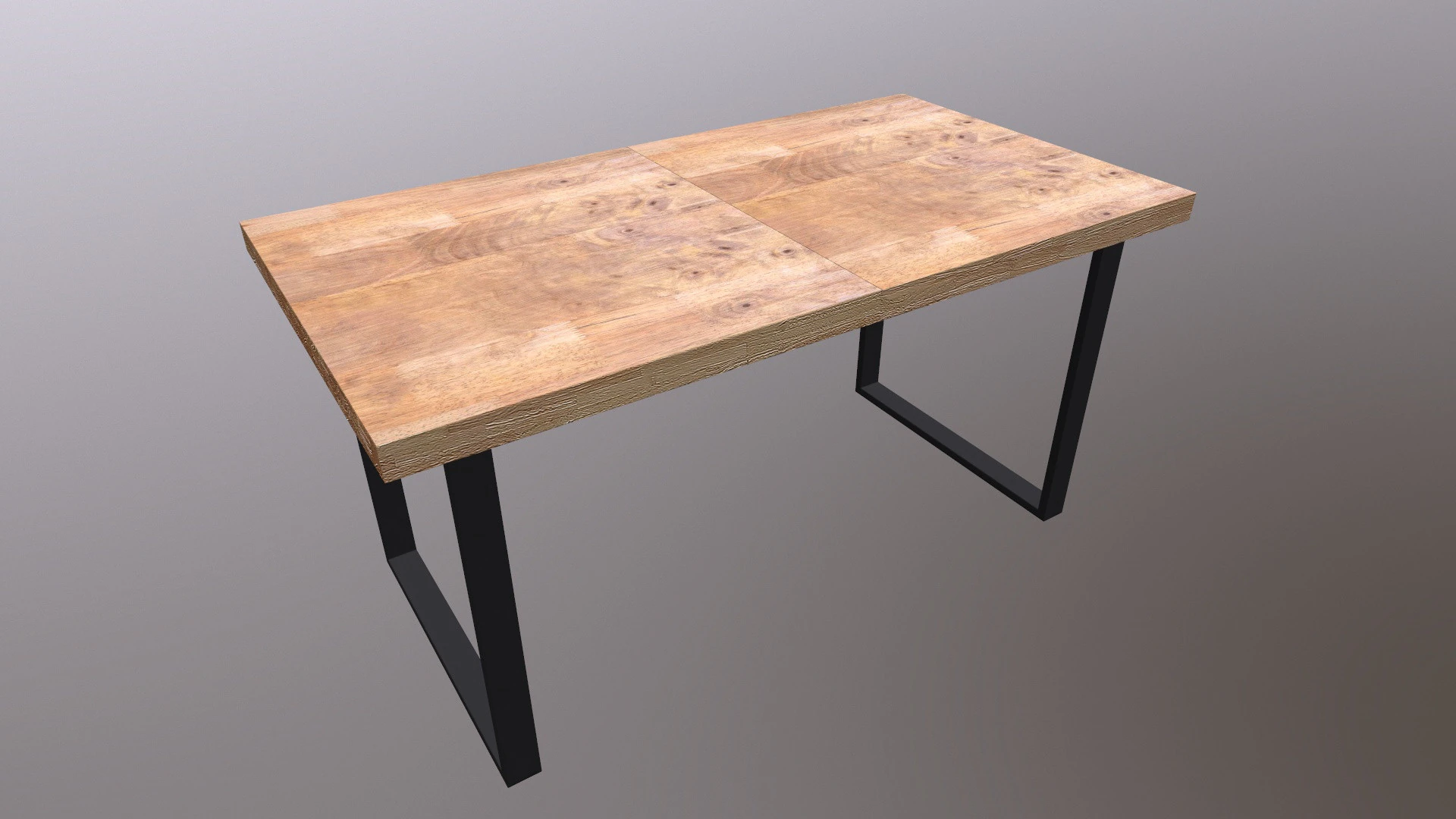 Table wood and metal console 3D Model .c4d .max .obj .3ds .fbx .stl .blend 