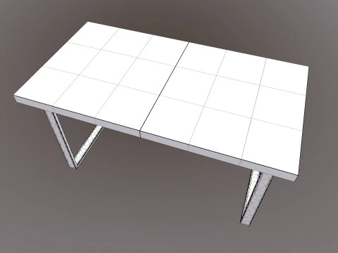 Table wood and metal console 3D Model