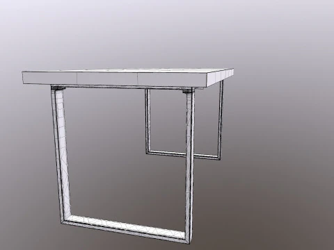 Table wood and metal console 3D Model