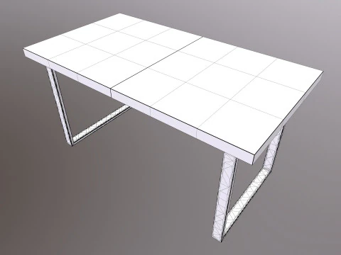 Table wood and metal console 3D Model