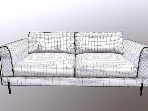 Limari Home Rodolphe abric Upholstered Sofa 3D Model