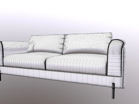 Limari Home Rodolphe abric Upholstered Sofa 3D Model