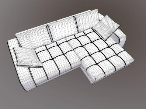 Modern Stylish Corner Sofa 3D Model