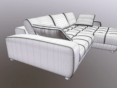 Modern Stylish Corner Sofa 3D Model