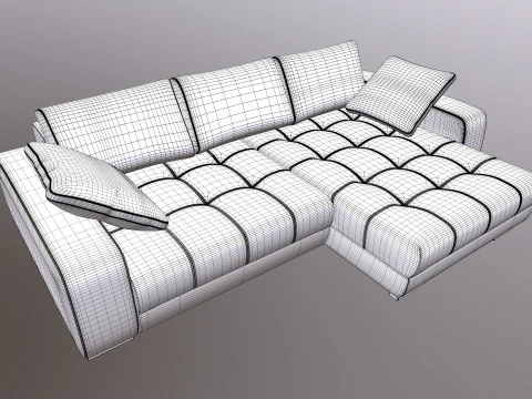 Modern Stylish Corner Sofa 3D Model