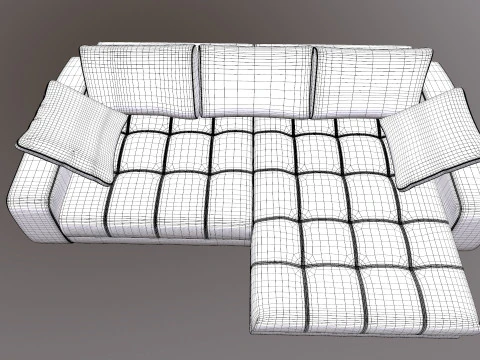 Modern Stylish Corner Sofa 3D Model