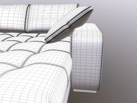 Modern Stylish Corner Sofa 3D Model
