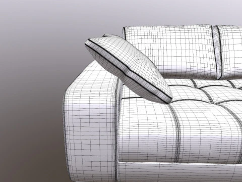 Modern Stylish Corner Sofa 3D Model