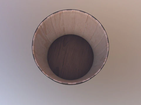 Wooden Barrel Coffee 3D Model