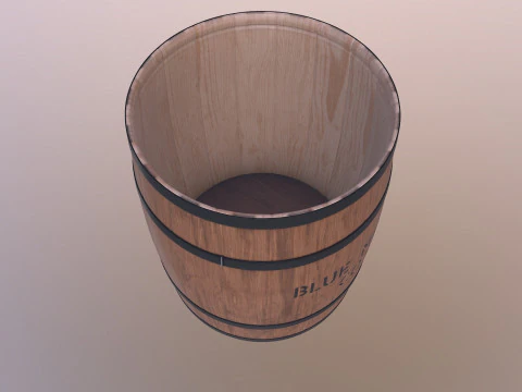 Wooden Barrel Coffee 3D Model