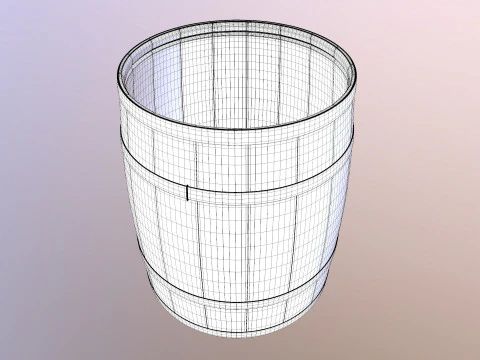 Wooden Barrel Coffee 3D Model