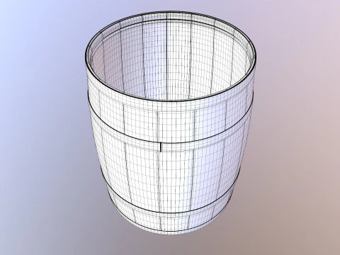 Wooden Barrel Coffee 3D Model
