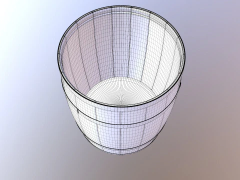 Wooden Barrel Coffee 3D Model