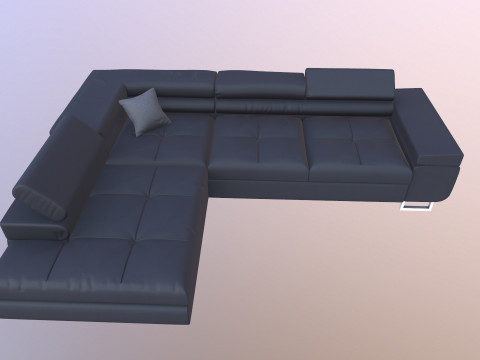 एल आकार का सोफा सेट 3D मॉडल