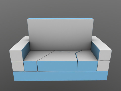सोफा सह बिस्तर 3D मॉडल