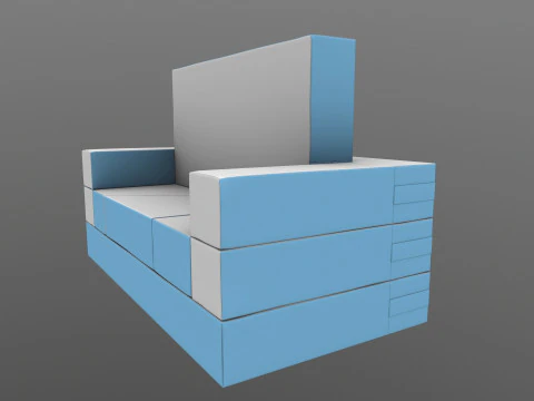 Sofa Cum Bed 3D Model