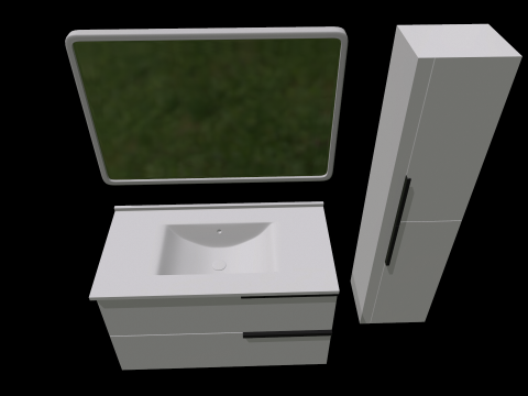 Dolaplı Lavabo Seti 3D Model