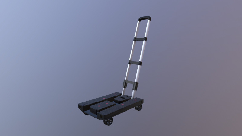 Folding Cart Dolly 3D Model .c4d .max .obj .3ds .fbx .stl .blend 