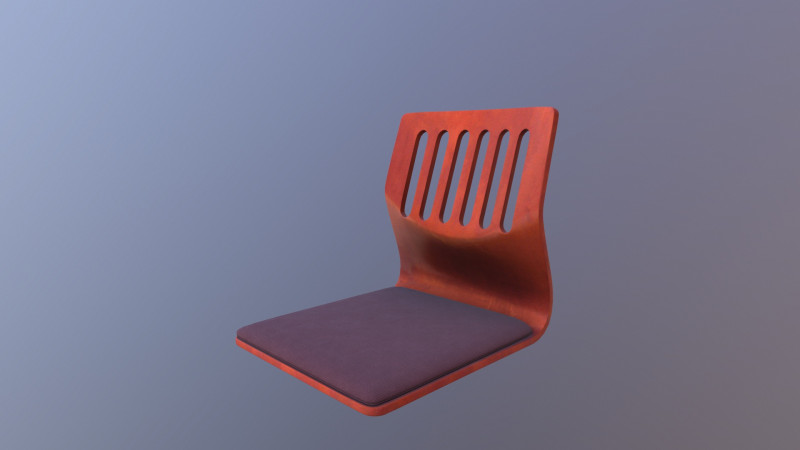 Japanese Seat Chair 3D Model .c4d .max .obj .3ds .fbx .stl .blend