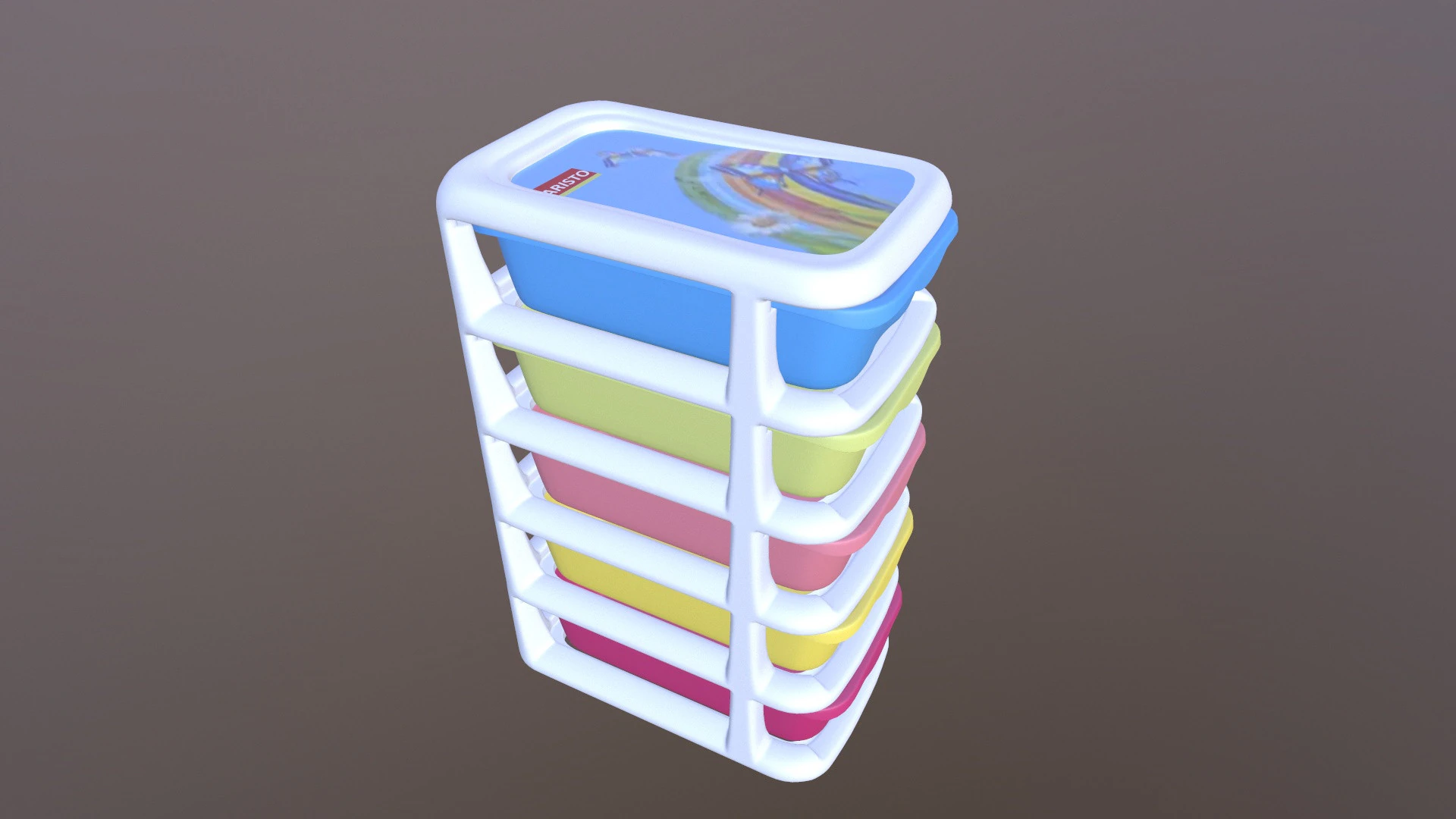 Plastic Organizer Desktop Drawer 3D Model .c4d .max .obj .3ds .fbx .stl .blend 