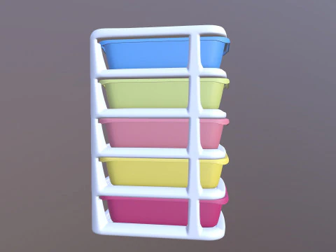 Plastic Organizer Desktop Drawer 3D Model