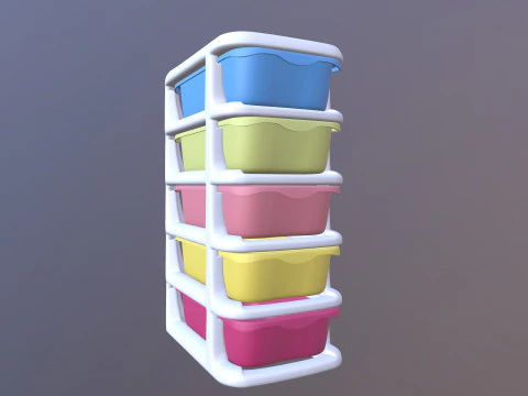 Plastic Organizer Desktop Drawer 3D Model