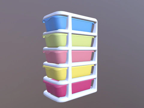 Plastic Organizer Desktop Drawer 3D Model