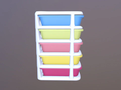 Plastic Organizer Desktop Drawer 3D Model