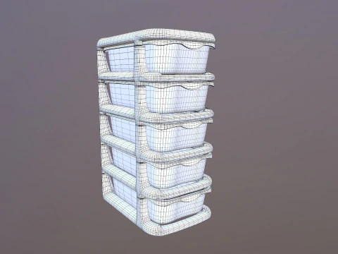 Plastic Organizer Desktop Drawer 3D Model